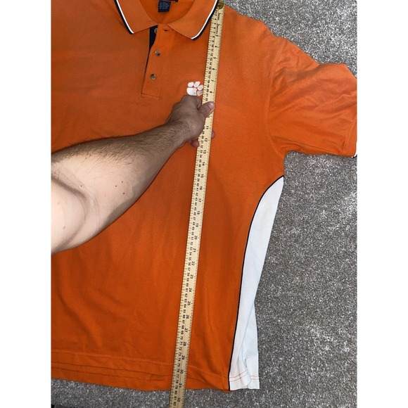 Clemson Tigers Shirt Mens XL Orange Striped Polo Short Sleeve NCAA‎ College - Picture 8 of 9